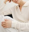 画像1: Women's Simple POLO Collar Pullover Sweater シンプルポロカラープルオーバーセーター (1)