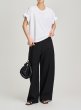 画像1: Women's round neck gathered short-sleeved T-shirt   ギャザースリーブブラウス Tシャツ (1)