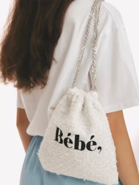 画像5: Tweed Drawstring Chain Backpack Mini Backpack Tote Shoulder bag　ツイードチェーンミニバックパックトートショルダバッグ (5)
