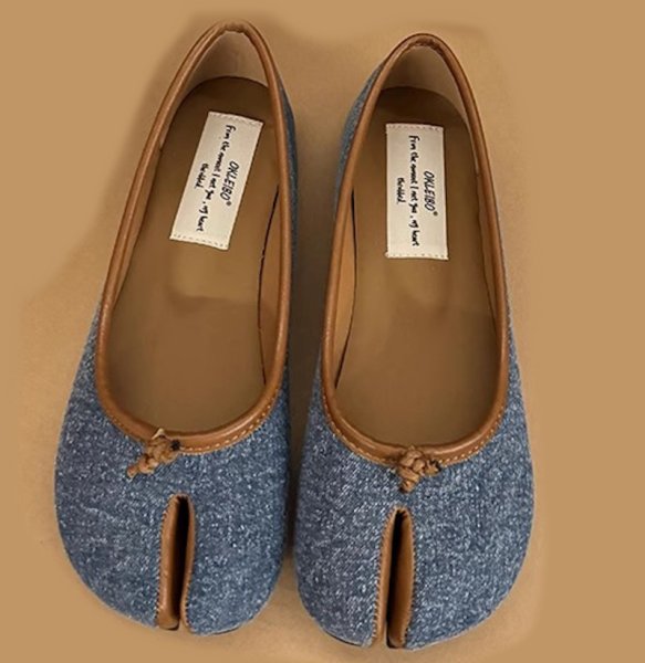 画像3: denim flat tabi pumps slip-on shoes　デニム フラット足袋たびパンプス バレーシューズ (3)