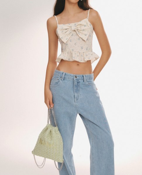 画像4: Tweed Drawstring Chain Backpack Mini Backpack Tote Shoulder bag　ツイードチェーンミニバックパックトートショルダバッグ (4)