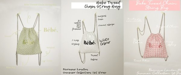 画像12: Tweed Drawstring Chain Backpack Mini Backpack Tote Shoulder bag　ツイードチェーンミニバックパックトートショルダバッグ (12)
