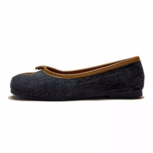 画像6: denim flat tabi pumps slip-on shoes　デニム フラット足袋たびパンプス バレーシューズ (6)