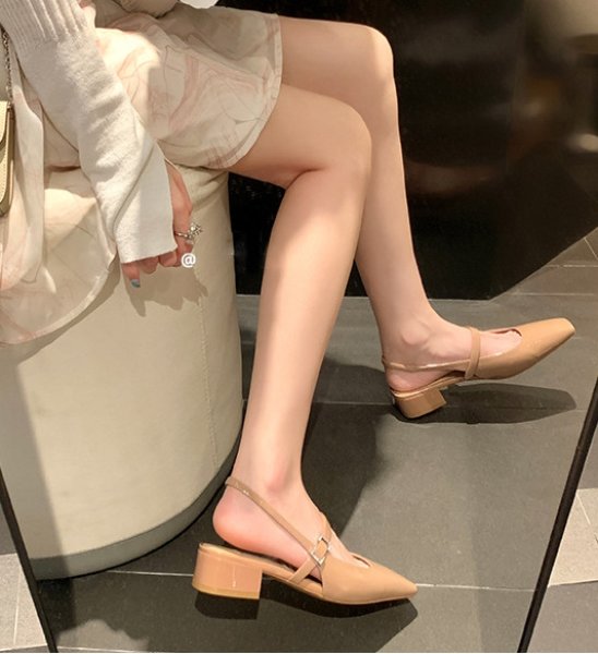 画像5: mary jane  back strap half pumps Mule slipper casual shoes  　レザーメリージェーンハーフパンプスミュールサンダルスリッパ (5)