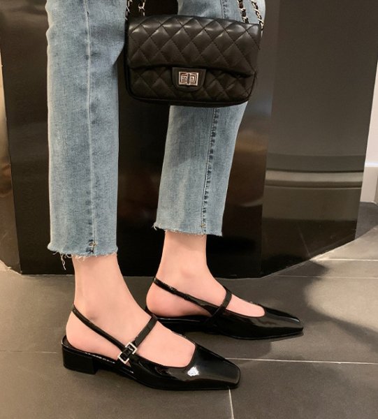 画像7: mary jane  back strap half pumps Mule slipper casual shoes  　レザーメリージェーンハーフパンプスミュールサンダルスリッパ (7)