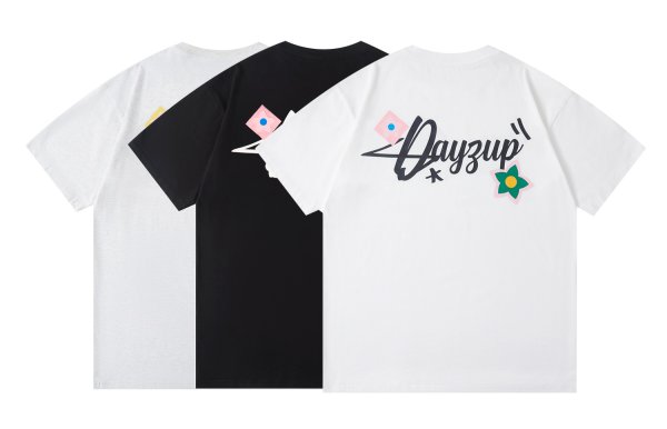 画像7: Women's round neck flower art letters short-sleeved T-shirt   フラワーアートプリント半袖 Tシャツ (7)