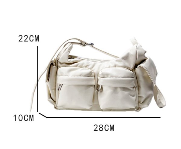 画像8: pocket twin  Crossbody Tote Shoulder Bag　ワークウェアスタイルポケットツインバッグクロスボディートートショルダバッグ (8)