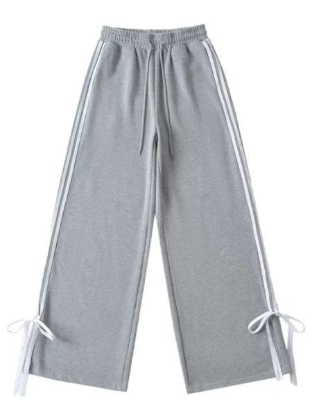 画像2: side drawstring bow sweatpants　サイドリボンライン付きスウェットパンツ (2)