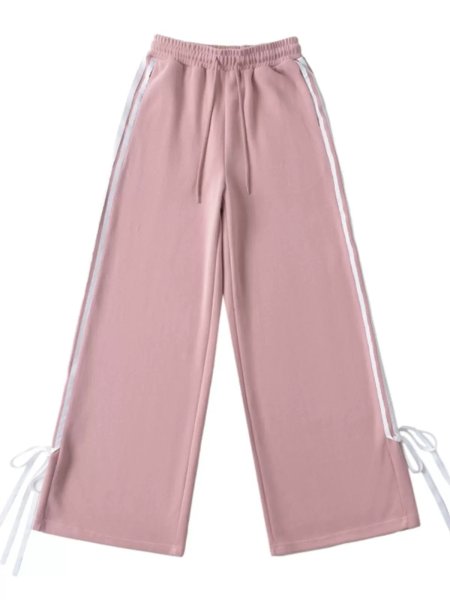 画像1: side drawstring bow sweatpants　サイドリボンライン付きスウェットパンツ (1)