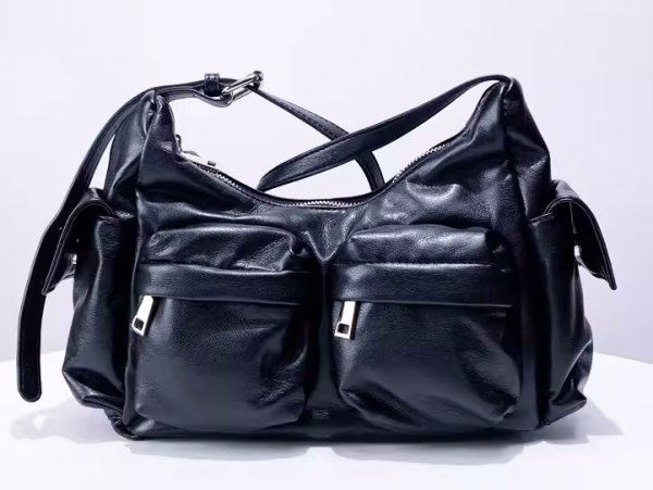 画像2: pocket twin  Crossbody Tote Shoulder Bag　ワークウェアスタイルポケットツインバッグクロスボディートートショルダバッグ (2)