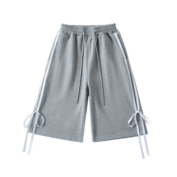 画像7: side drawstring bow half sweatpants　サイドリボンライン付きハーフ5分丈スウェットパンツ (7)