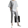 画像1: Women's Layered style sweat set cropped pants　スウェットセットアップ クロップドパンツ (1)