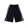 画像1: side drawstring bow half sweatpants　サイドリボンライン付きハーフ5分丈スウェットパンツ (1)