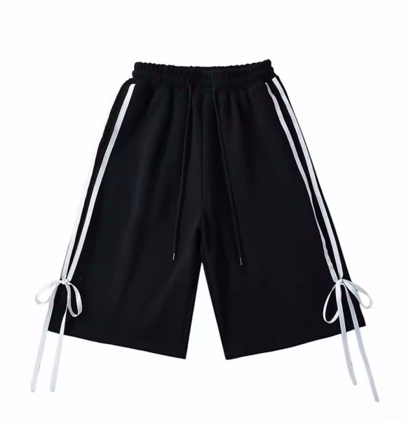 画像9: side drawstring bow half sweatpants　サイドリボンライン付きハーフ5分丈スウェットパンツ (9)