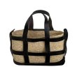 画像1: side leather surround basket bag basket handbag  tote bag 　レザー囲みトート籠かごバッグ (1)