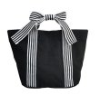 画像2: striped ribbon canvas bag handbag  tote bag 　キャンバスリボンハンドルトートバッグ (2)