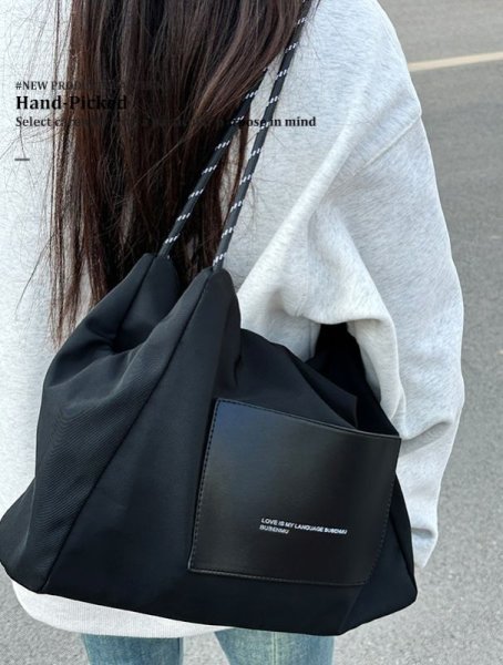 画像7: large capacity lightweight tote shoulder bag　ラージキャパシティー軽量トートショルダバッグ 通勤通学ショッピング (7)