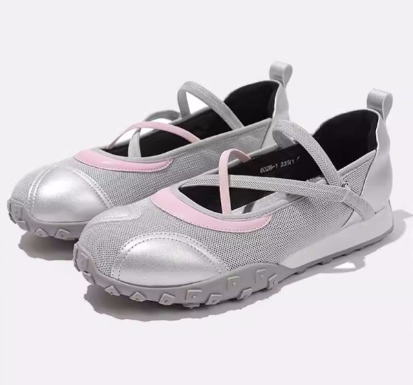 画像2: strap embossed flat toe shoes volleyball shoes pumps　ストラップエンボスフラットトゥシューズバレーリーナパンプス (2)