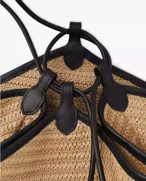 画像15:  French holiday style portable bucket straw bagbasket handbag  tote bag 　フレンチポータブルバケットトートショルダー籠かごバッグ (15)