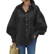 画像2: Women's blouse voluminous sleeves elegant oversize　レディースボリューム袖 エレガントブラウスオーバーサイズ (2)