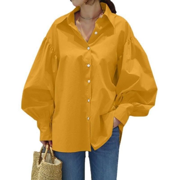 画像3: Women's blouse voluminous sleeves elegant oversize　レディースボリューム袖 エレガントブラウスオーバーサイズ (3)