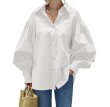 画像1: Women's blouse voluminous sleeves elegant oversize　レディースボリューム袖 エレガントブラウスオーバーサイズ (1)