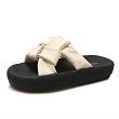 画像1: Soft sole leather platform flat sandals slippers casual shoes  　男女兼用ユニセックスレザー厚底 ソフトソールフラットサンダルスリッパ (1)