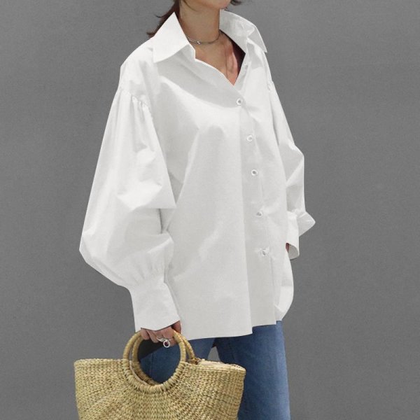 画像5: Women's blouse voluminous sleeves elegant oversize　レディースボリューム袖 エレガントブラウスオーバーサイズ (5)