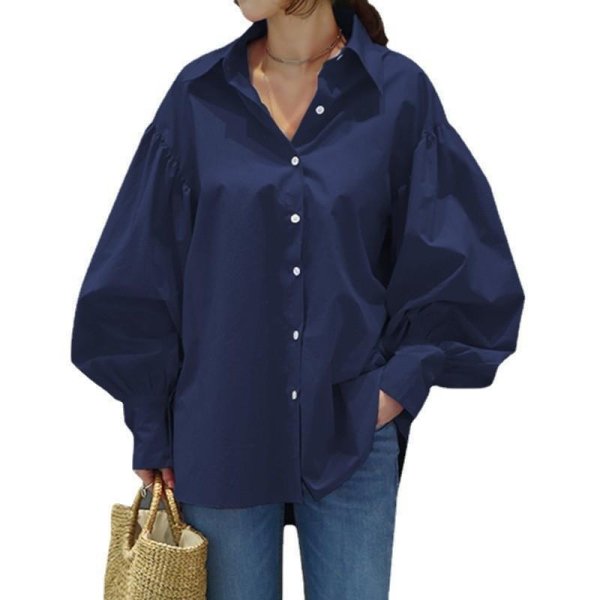 画像4: Women's blouse voluminous sleeves elegant oversize　レディースボリューム袖 エレガントブラウスオーバーサイズ (4)