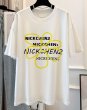 画像4: Letter logo & flower T SHIRT　男女兼用ユニセックスレターロゴ＆フラワープリントオバーサイズ半袖Tシャツ  (4)