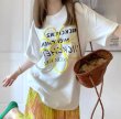 画像1: Letter logo & flower T SHIRT　男女兼用ユニセックスレターロゴ＆フラワープリントオバーサイズ半袖Tシャツ  (1)