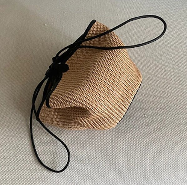 画像13:  French holiday style portable bucket straw bagbasket handbag  tote bag 　フレンチポータブルバケットトートショルダー籠かごバッグ (13)