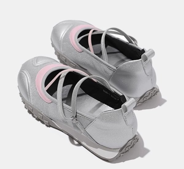 画像6: strap embossed flat toe shoes volleyball shoes pumps　ストラップエンボスフラットトゥシューズバレーリーナパンプス (6)