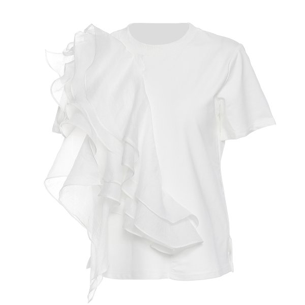 画像2: Women's Ruffle blouse lace blouse T-shirt　フリルラッフルTシャツ　ブラウス (2)