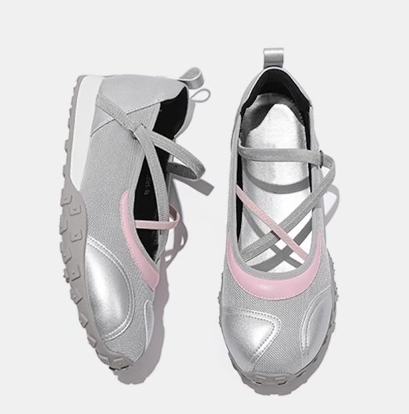 画像5: strap embossed flat toe shoes volleyball shoes pumps　ストラップエンボスフラットトゥシューズバレーリーナパンプス (5)