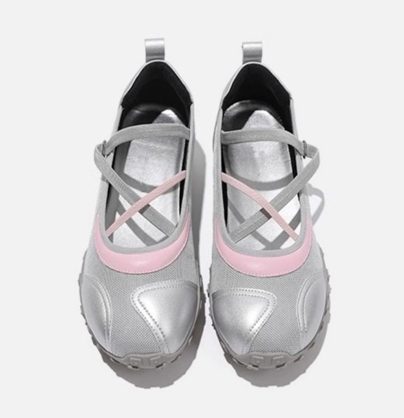 画像3: strap embossed flat toe shoes volleyball shoes pumps　ストラップエンボスフラットトゥシューズバレーリーナパンプス (3)