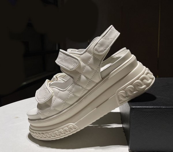 画像6: Leather Quilted Platform Sports Sandals slippers casual shoes  　レザー厚底キルティングフラットサンダルスリッパ (6)