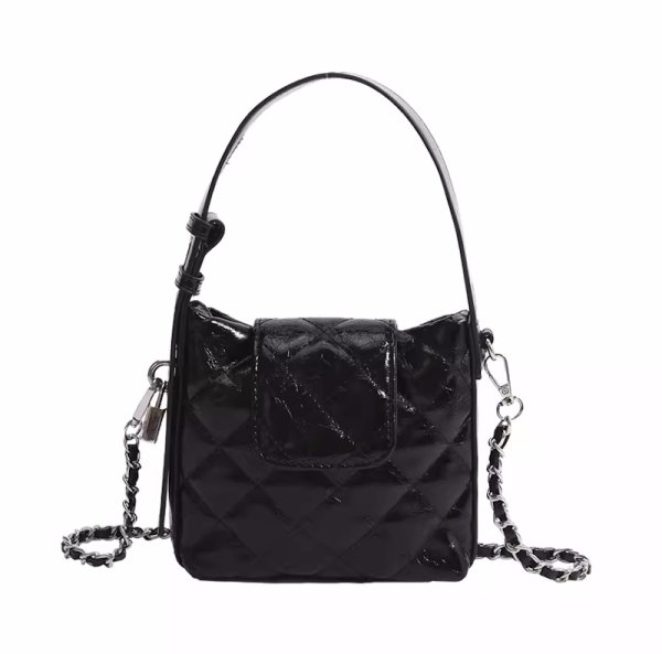 画像2: quilted leather Mini tote shoulder 2WAY bag　ユニセックス男女兼用キルティングレザー ミニトートショルダーバッグ (2)