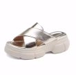 画像1: thick-soled Roman open-toe Sandals slippers casual shoes  　レザー厚底オープントゥフラットサンダルスリッパ (1)