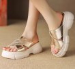 画像8: thick-soled Roman open-toe Sandals slippers casual shoes  　レザー厚底オープントゥフラットサンダルスリッパ (8)