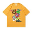 画像3: smile flower print short sleeve T-shirt   ユニセックス男女兼用スマイルフラワープリント半袖Tシャツトップス (3)