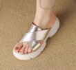 画像9: thick-soled Roman open-toe Sandals slippers casual shoes  　レザー厚底オープントゥフラットサンダルスリッパ (9)