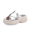 画像2: thick-soled Roman open-toe Sandals slippers casual shoes  　レザー厚底オープントゥフラットサンダルスリッパ (2)