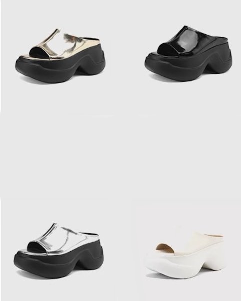 画像7: Genuine leather platform open toe sandals slippers casual shoes  　レザー厚底プラットフォームオープントゥフラットサンダルスリッパ (7)
