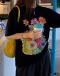 画像6: graffiti flower print t-shirt　ユニセックスグラフィック落書きフラワープリント半袖Tシャツ  (6)