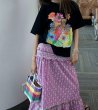 画像2: graffiti flower print t-shirt　ユニセックスグラフィック落書きフラワープリント半袖Tシャツ  (2)