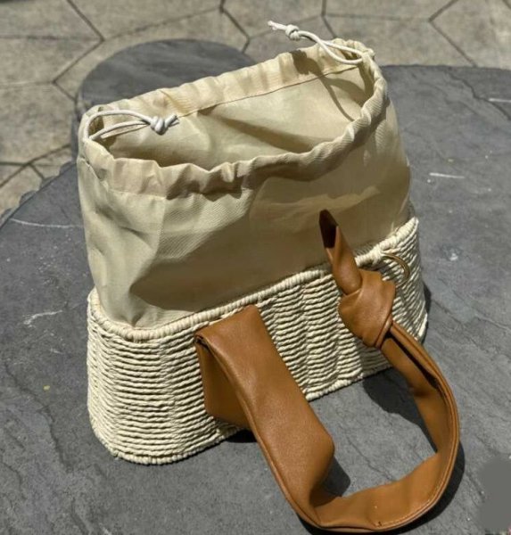 画像9: trapezoidal leather handle basket bag　台形レザーハンドルかごバッグ籠トートバッグ (9)