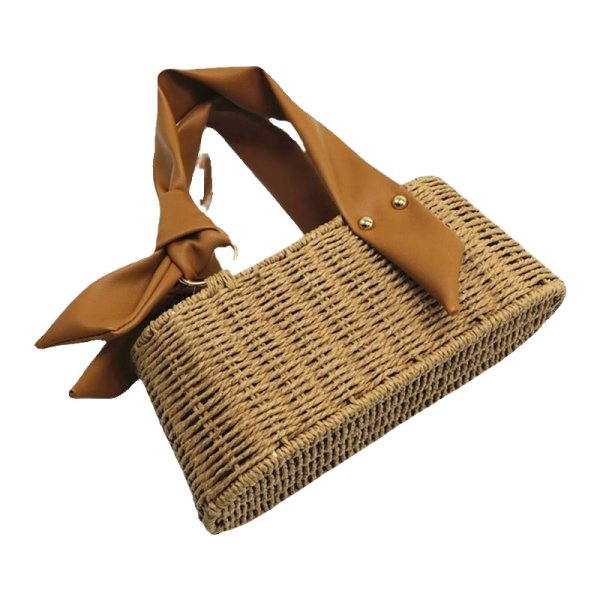 画像3: trapezoidal leather handle basket bag　台形レザーハンドルかごバッグ籠トートバッグ (3)