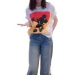 画像1: silhouette mickey mouseprint t-shirt　ユニセックスグラフィックシルエットミッキーマウスミッキープリント半袖Tシャツ  (1)