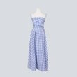 画像7: Women's Resort One Piece Gingham Check Bare Top Maxi Dress　リゾート ワンピ ギンガムチェック ベアトップマキシ丈 ドレス (7)
